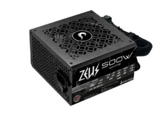 Fonte Gamer Rise Mode Zeus, 500w, White, Pfc Ativo, Preto - Rm-Psu-01-Wt-500